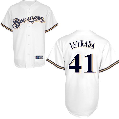 Marco Estrada #41 Youth Baseball Jersey-Milwaukee Brewers Authentic Home White Cool Base MLB Jersey
